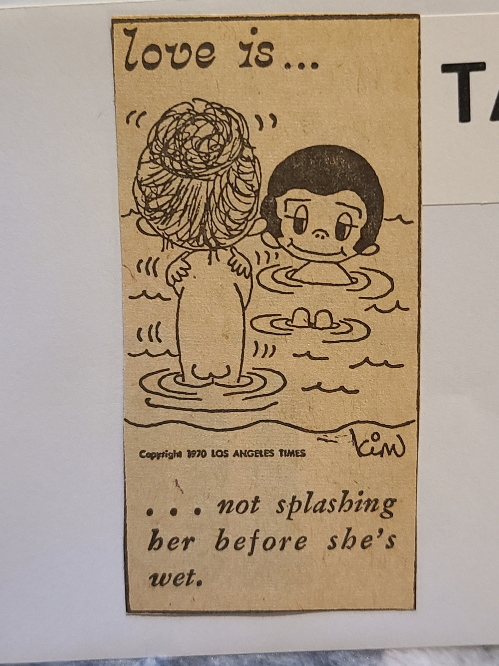Vintage Cartoon Wall Art - Tan Print Old Newspaper Clipping
